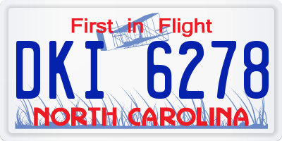 NC license plate DKI6278