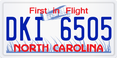 NC license plate DKI6505