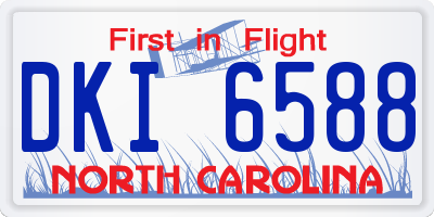 NC license plate DKI6588