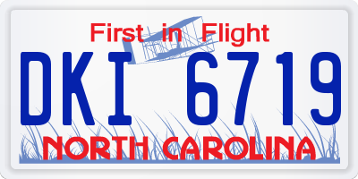 NC license plate DKI6719