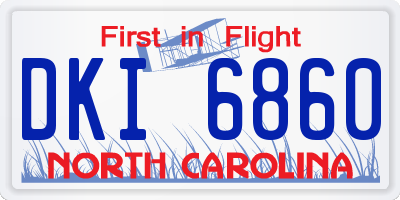 NC license plate DKI6860
