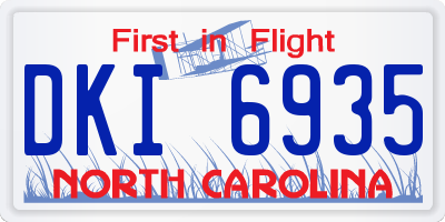 NC license plate DKI6935