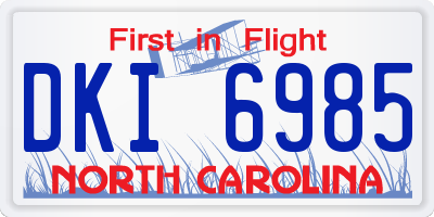 NC license plate DKI6985