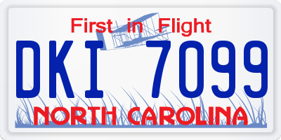 NC license plate DKI7099