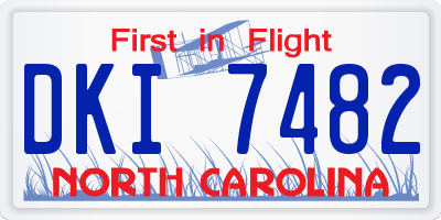 NC license plate DKI7482