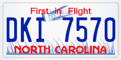 NC license plate DKI7570