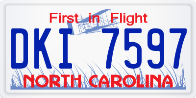 NC license plate DKI7597