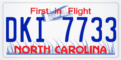 NC license plate DKI7733