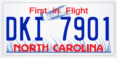 NC license plate DKI7901