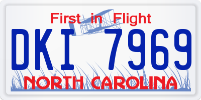 NC license plate DKI7969
