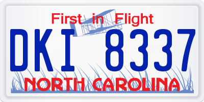 NC license plate DKI8337