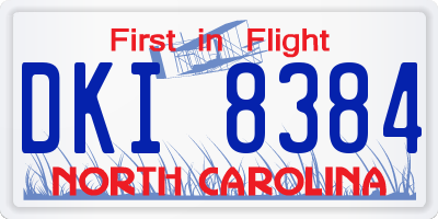 NC license plate DKI8384