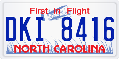 NC license plate DKI8416