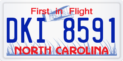 NC license plate DKI8591