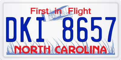 NC license plate DKI8657