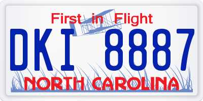 NC license plate DKI8887