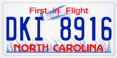 NC license plate DKI8916