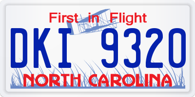 NC license plate DKI9320