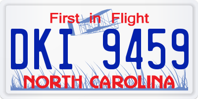 NC license plate DKI9459