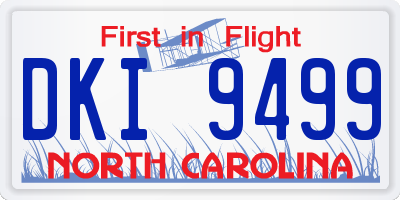 NC license plate DKI9499