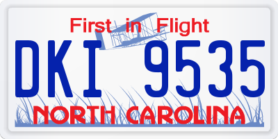 NC license plate DKI9535