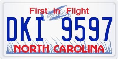 NC license plate DKI9597
