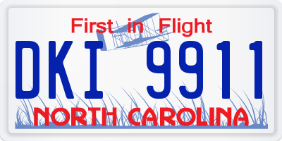 NC license plate DKI9911