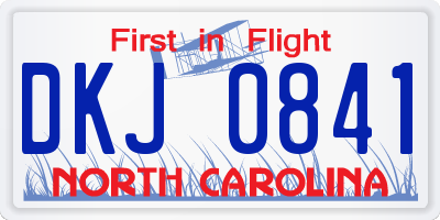 NC license plate DKJ0841