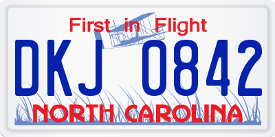 NC license plate DKJ0842