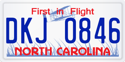 NC license plate DKJ0846