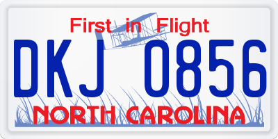 NC license plate DKJ0856