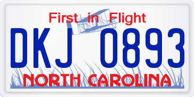 NC license plate DKJ0893