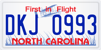 NC license plate DKJ0993