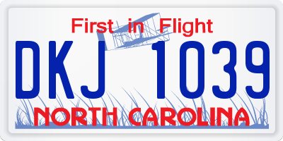NC license plate DKJ1039
