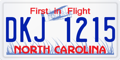 NC license plate DKJ1215