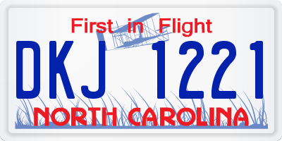 NC license plate DKJ1221