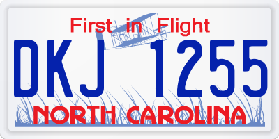 NC license plate DKJ1255