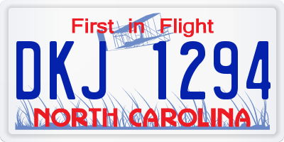 NC license plate DKJ1294