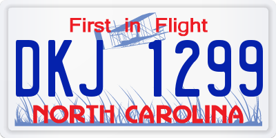 NC license plate DKJ1299