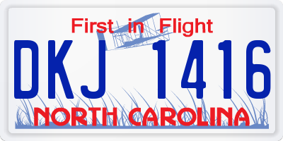 NC license plate DKJ1416