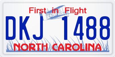 NC license plate DKJ1488