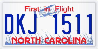 NC license plate DKJ1511