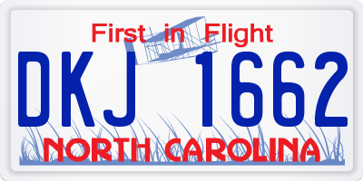 NC license plate DKJ1662