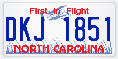 NC license plate DKJ1851