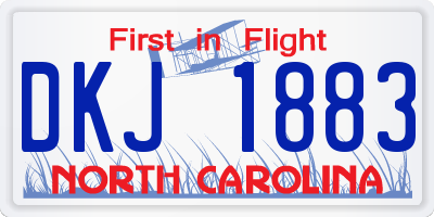 NC license plate DKJ1883