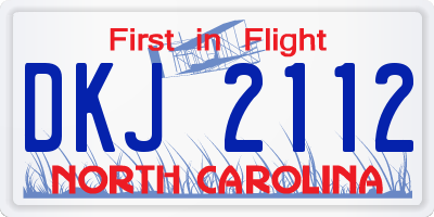 NC license plate DKJ2112