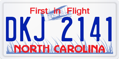 NC license plate DKJ2141