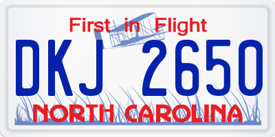 NC license plate DKJ2650