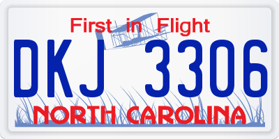 NC license plate DKJ3306