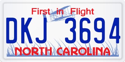 NC license plate DKJ3694